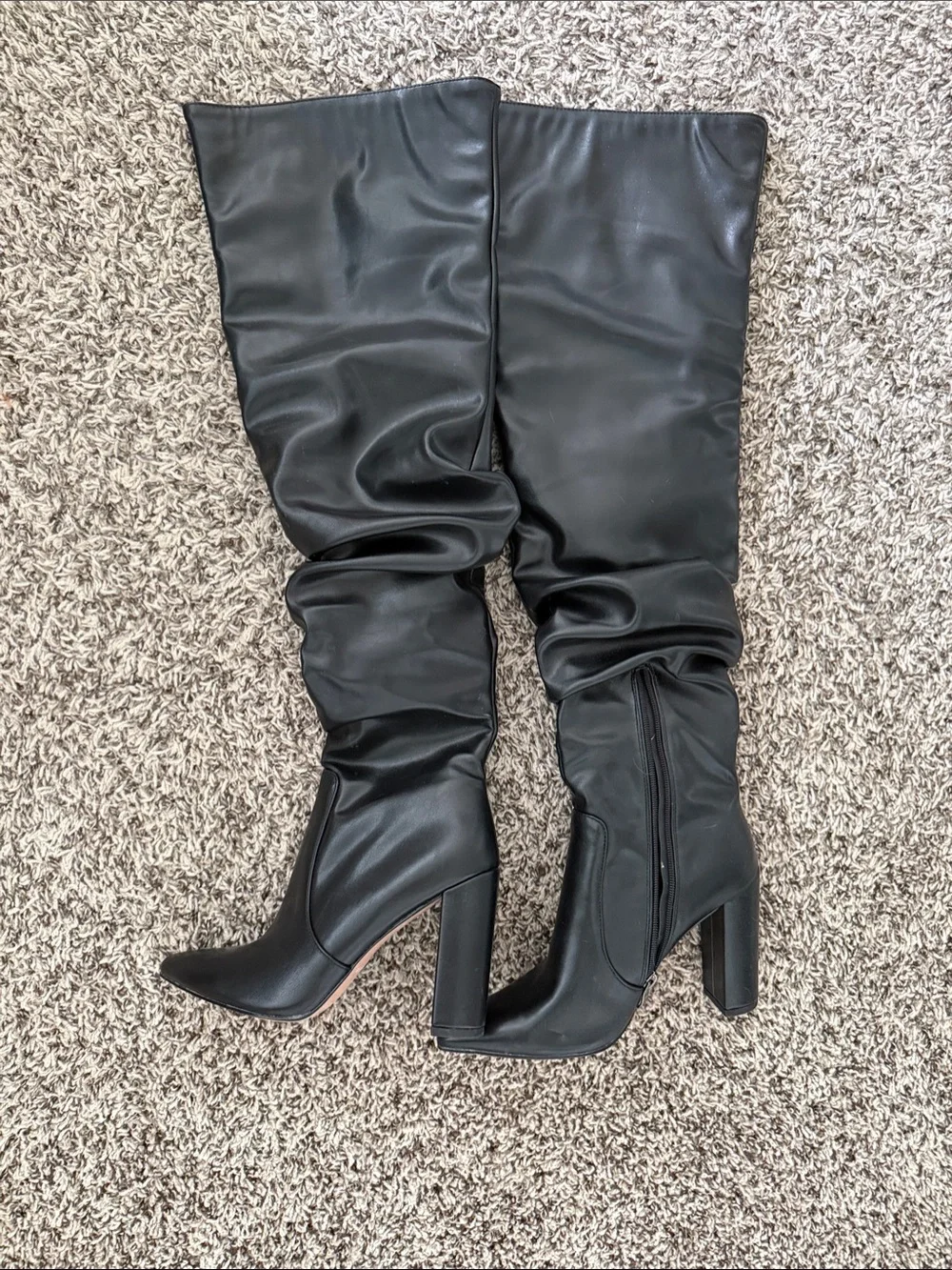Women’s Black Knee-High Block Heel Boots